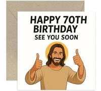 Funny 70th Birthday Card - 'See You Soon' Joke - Humorous Milestone Gift for Men or Women - Blank Inside with Envelope