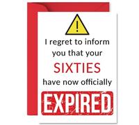 Funny 70th Birthday Cards for Men Women - Your Sixties Have Expired - Happy Birthday Card for Him Her Great Grandad Grandpa Grandma Granny, A5 Banter Joke Humour Bday Greeting Cards Gift