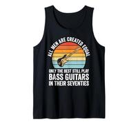 Funny 70th Birthday Dad Bassist Fathers Day Bass Guitar Tank Top