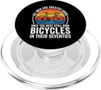 Funny 70th Birthday Dad Fathers Day Bicycle Rider 70s PopSockets PopGrip for MagSafe