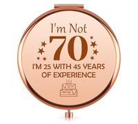 Funny 70th Birthday Gift Idea Compact Mirror 70th Birthday Gifts for Women Turning 70 Years Old Gift Travel Makeup Mirrors Birthdays Present for 70 Year Old Grandma Mum Auntie Wife Friend Sister