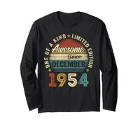Funny 71 Years Old Vintage December 1954 71st Birthday Men Long Sleeve T-Shirt