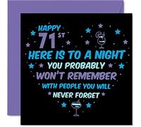 Funny 71st Birthday Card for Men Women - Won't Remember - Happy Birthday Cards for 71 Year Old Dad Mum Auntie Uncle Nan Grandad, 145mm Bday Greeting Cards Gift