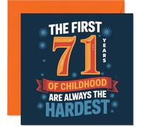 Funny 71st Birthday Card - Still Young at Heart - Playful Blue and Orange Design with Witty 71st Birthday Joke - Sure to Get a Proper Laugh - 145mm Square, Envelope Included