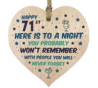 Funny 71st Birthday Gift For Women and Men Wooden Heart Plaque