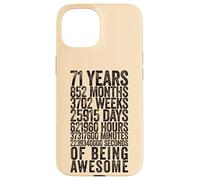 Funny 71st Birthday Shirt Old Meter Funny 71 Year Old Gifts Case for iPhone 15
