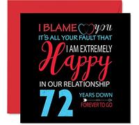 Funny 72nd Anniversary Card for Wife or Husband