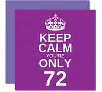 Funny 72nd Birthday Cards for Men Woman, Keep Calm