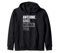 Funny 73rd Birthday Vintage Retro 73 Year Old October 1950 Zip Hoodie