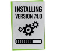 Funny 74th Birthday Card for Gamer, Installing Version 74.0, Age 74 Card for Man, Birthday Greeting Geek, Happy 74th Celebration, Bday Gift Him or Her