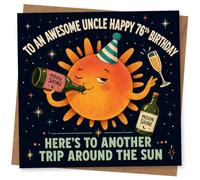 Funny 76th Birthday Card for Uncle, To an Awesome Uncle Happy 76th Birthday, Here’s to Another Trip Around the Sun