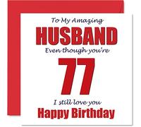 Funny 77th Birthday Cards for Husband, 77 I Still Love You