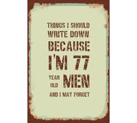 Funny 77th Birthday Notebook For Men: Vintage Themed Blank Lined Notebook | Birthday Gifts For 77 Year Old Men | Present Idea For Dad, Husband, Brother or a Friend