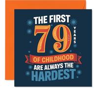 Funny 79th Birthday Card - Still Going Strong After 79 Years - Bold Playful Typography on Deep Blue - A Cheeky Nod to Lifelong Youthfulness - 145mm Square, Envelope Included