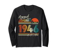 Funny 80 Year Old January 1946 Vintage 80th Birthday Men Dad Long Sleeve T-Shirt