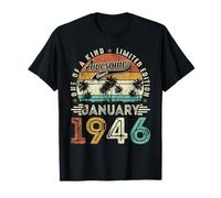 Funny 80 Year Old Vintage January 1946 80th Birthday Men Dad T-Shirt