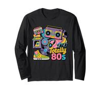 Funny 80s 1980s Party Totally 80s Retro Turntable Cassette Long Sleeve T-Shirt