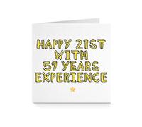 Funny 80th Birthday Card for Him Her - 21 With 59 Years For Friend Partner Dad Mum
