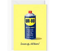 Funny 80th Birthday Card - “Well-Oiled 80-Year-Old” Design - Hilarious Milestone Greeting Card with Envelope