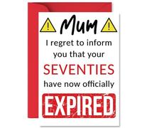 Funny 80th Birthday Cards for Mum, Your Seventies Have Expired
