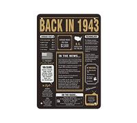 Funny 80Th Birthday Gifts For Her Him Women, Happy 80 Year Old Birthday Gifts For Daughter Son Men, 80Th Gifts For Couples, Back In 1943 Retro Metal Tin Sign 8X12 Inches