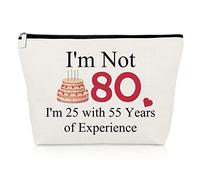 Funny 80th Birthday Gifts for Women Makeup Bag 80 Year Old Gifts for Her Cosmetic Bag 80th Anniversaries Makeup Pouch for Female Turning 80 Present for Wife Mom Grandma Sister BFF Best Friend