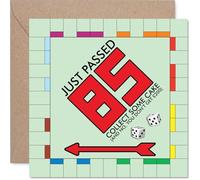 Funny 85th Birthday Card - Monopoly-inspired Laughs - Bright Green and Red Card Channels Classic Board Game with a Cheeky 85th Birthday Twist - 145mm Square, Envelope Included