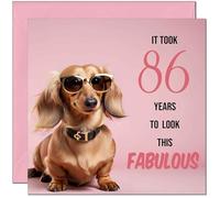 Funny 86th Birthday Card for Women - Fabulous Dachshund - Funny Ladies Birthday Card for 86 Year old woman Eighty Six, Eighty Sixth Ladies Nan Grandma Mum Aunt Sister Mum Friend
