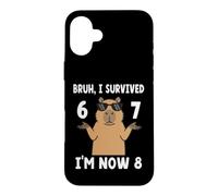 Funny 8th Birthday 67 Bruh I Survived 6 7 I'm Now 8 Year Boy Case for iPhone 16 Plus
