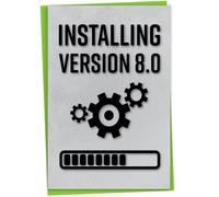 Funny 8th Birthday Card for Gamer, Installing Version 8.0, Age 8 Card for Boy, Birthday Greeting Geek, Celebration Gift Boy or Girl, Happy 8th Bday