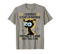Funny 8th Wedding Anniversary Couples Husband Wife 8 Years T-Shirt