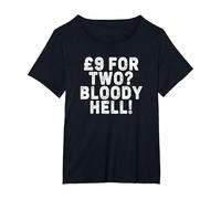 Funny 9 Quid for 2 Ice Creams Price Rage. Viral UK Trend T-Shirt, Women's Plus, Black, 1X