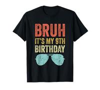 Funny 9 Year Old Kids Teen Slang Bruh It's My 9th Birthday T-Shirt
