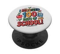 Funny 90s Graphic Design 100 Days of School PopSockets Adhesive PopGrip