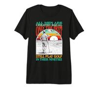 Funny 90th Birthday Golf Dad Play in Nineties Golfer Golfing Premium T-Shirt