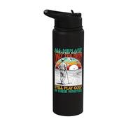 Funny 90th Birthday Golf Dad Play in Nineties Golfer Golfing Stainless Steel Insulated Water Bottle