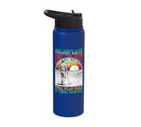 Funny 90th Birthday Golf Dad Play in Nineties Golfer Golfing Stainless Steel Insulated Water Bottle