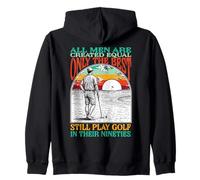 Funny 90th Birthday Golf Dad Play in Nineties Golfer Golfing Zip Hoodie