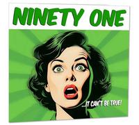 Funny 91st Birthday Card for Women - Comic Style - Ladies Birthday Cards for Friend Mum Nan Grandma Sister 91 Years Old Ninety One Ninety First Her Aunt female