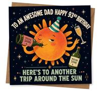 Funny 93rd Birthday Card for Dad - To an Awesome Dad Happy 93rd Birthday, Here’s to Another Trip Around the Sun