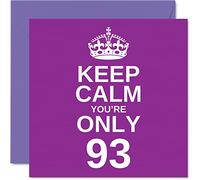 Funny 93rd Birthday Cards for Men Woman, Keep Calm