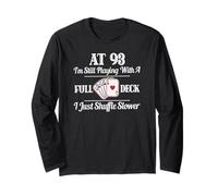 Funny 93rd Birthday Gift 93-Year-Old Card Playing Full Deck Long Sleeve T-Shirt