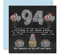 Funny 94th Birthday Cards for Men Woman, Chalk Blackboard