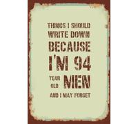 Funny 94th Birthday Notebook For Men: Vintage Themed Blank Lined Notebook | Birthday Gifts For 94 Year Old Men | Present Idea For Dad, Husband, Brother or a Friend