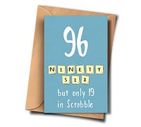 Funny 96th Birthday Card for Him & Her - Blank Inside (Size A5-5.8x8.3inch - 14.8x210cm) Includes Envelope