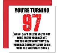 Funny 97th Birthday Cards for Men Woman, Start Lying