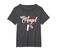 Funny 99% Angel But Oh That 1% T-Shirt, Women's Plus, Dark Heather Grey, 3X