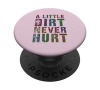 Funny A LITTLE DIRT NEVER HURT Mud Run Bike Girl Off Road PopSockets Adhesive PopGrip