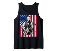 Funny Abraham Lincoln Guitar USA Flag Tank Top
