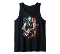 Funny Abraham Lincoln Guitar USA Flag Tank Top
